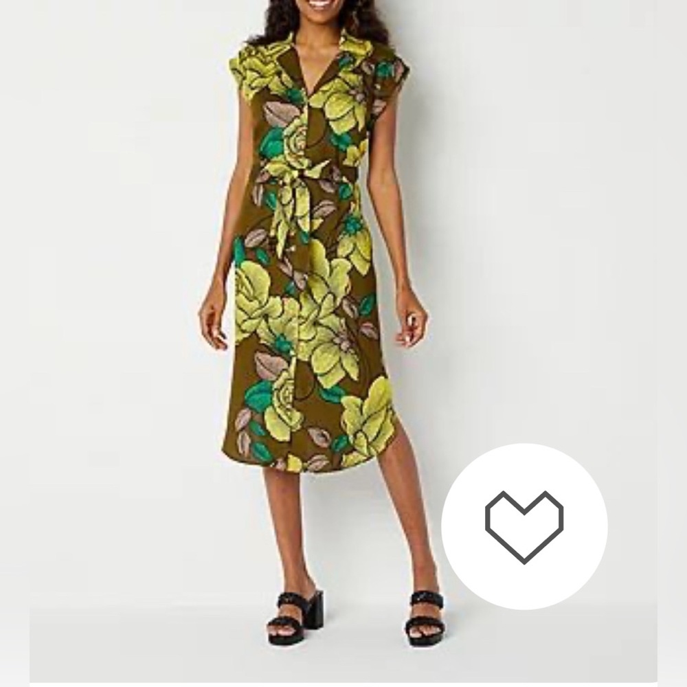 NWOT Dress: Midi, Lightweight Summer Shirtdress, Tropical Floral Print